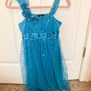 KIDS formal teal dress with sparkle ✨